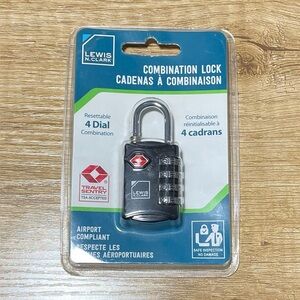 NWT Lewis N. Clark Black 4 Dial Travel Sentry Combination Lock